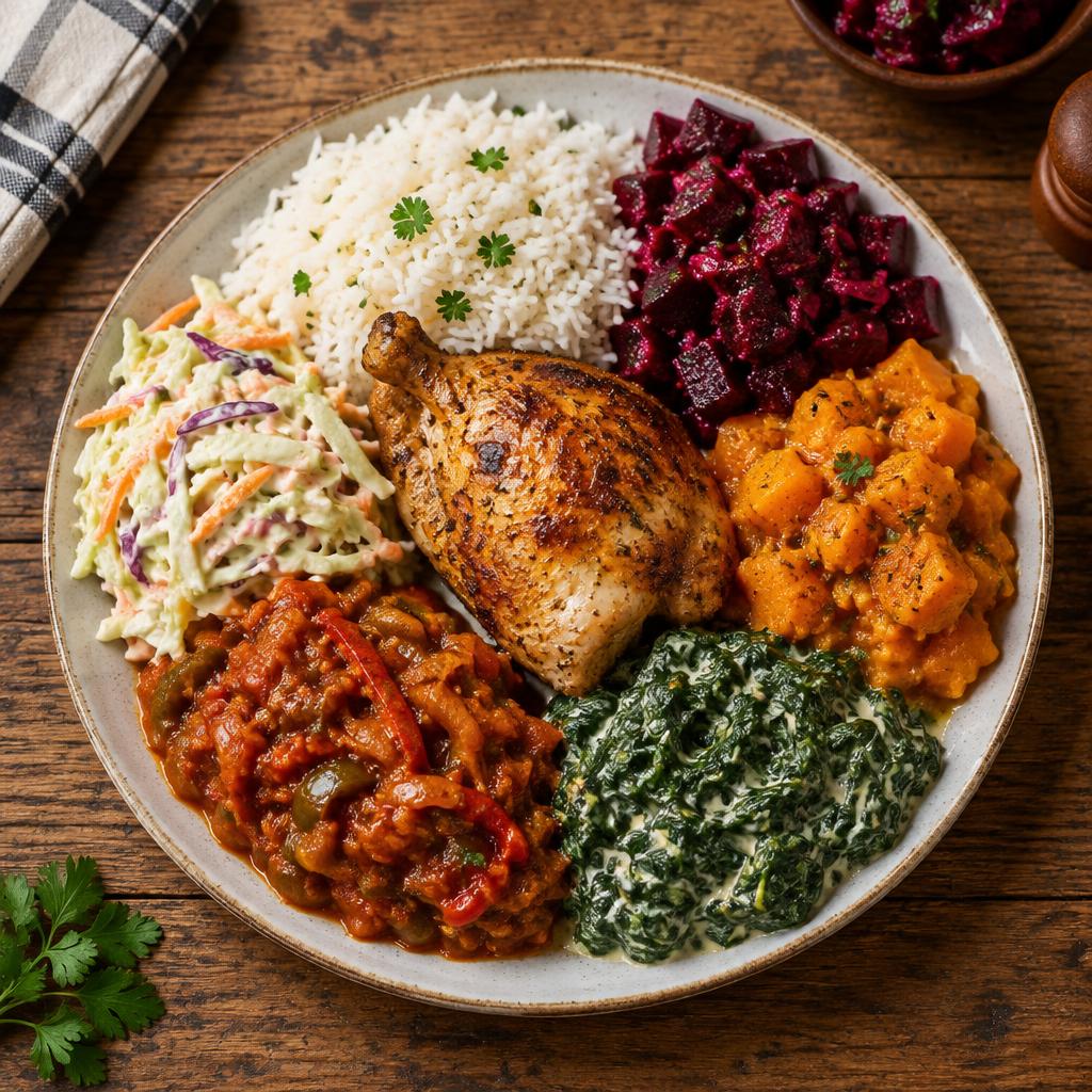 Seven colours Sunday plate